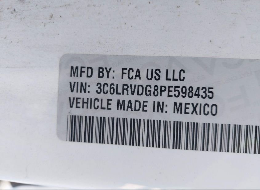 2023 RAM PROMASTER 2500 HIGH ROOF 159 WB(VIN: 3C6LRVDG8PE598435