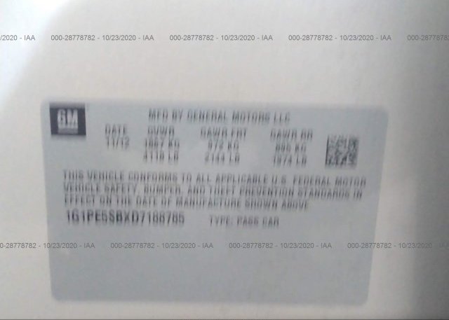 1G1PE5SBXD7188785 2013 CHEVROLET CRUZE