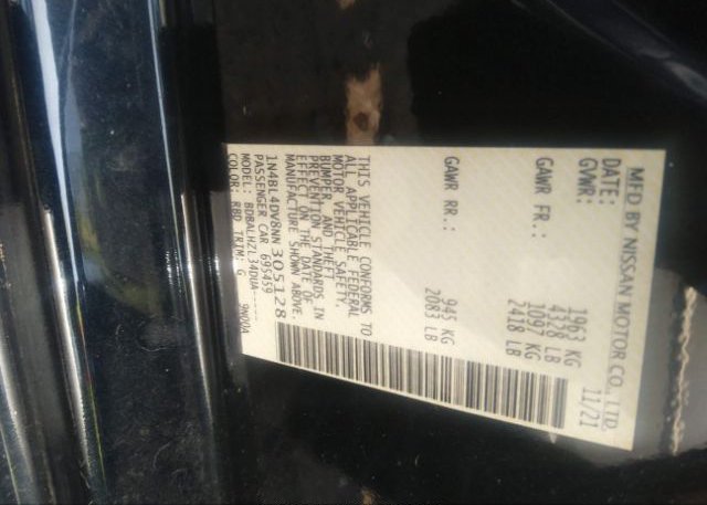 2022 NISSAN ALTIMA(VIN: 1N4BL4DV8NN305128