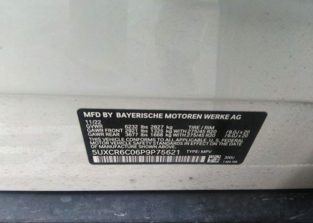 2023 BMW X5(VIN: 5UXCR6C06P9P75621