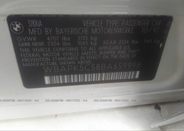 WBAPK5C58BA659998 2011 BMW 3 SERIES