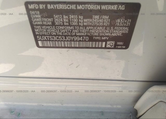 5UXTS3C53J0Y99470 2018 BMW X3