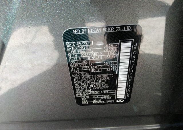 2022 INFINITI QX50(VIN: 3PCAJ5AB3NF117305