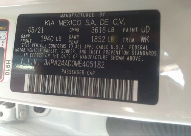 2021 KIA RIO(VIN: 3KPA24AD0ME405182