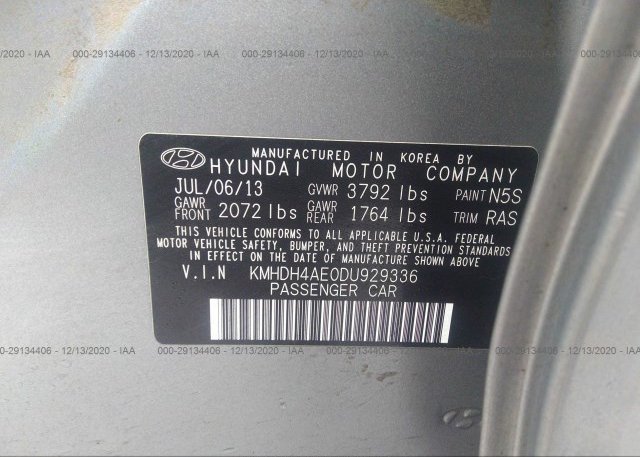 KMHDH4AE0DU929336 2013 HYUNDAI ELANTRA