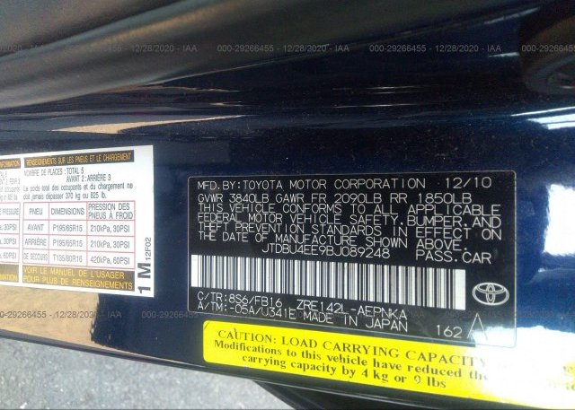 JTDBU4EE9BJ089248 2011 TOYOTA COROLLA