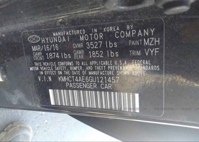 KMHCT4AE6GU121457 2016 HYUNDAI ACCENT