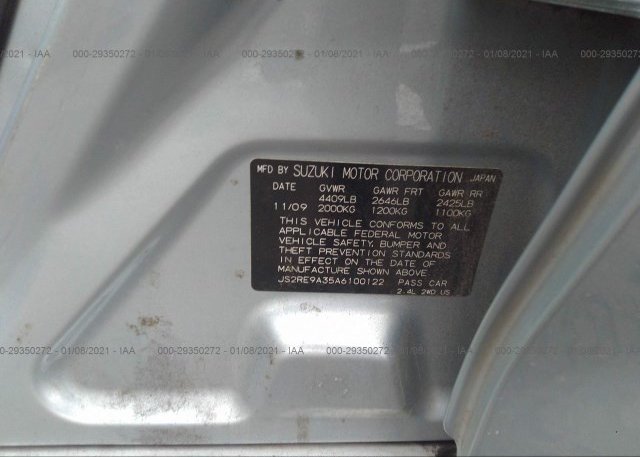 JS2RE9A35A6100122 2010 SUZUKI KIZASHI