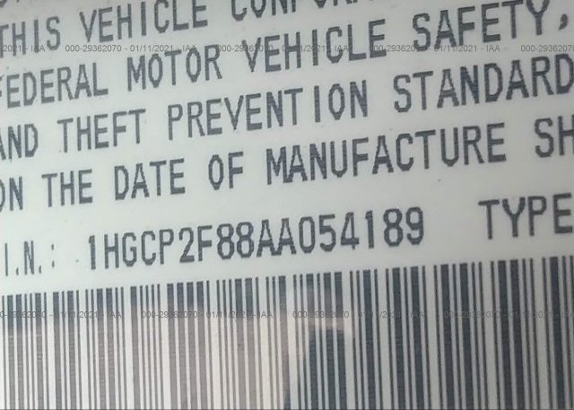 1HGCP2F88AA054189 2010 HONDA ACCORD SDN