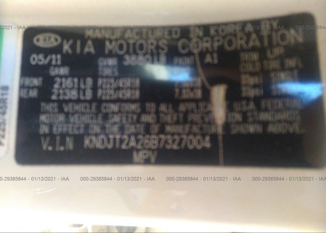 KNDJT2A26B7327004 2011 KIA SOUL
