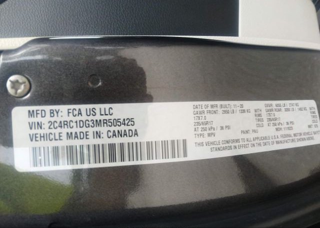 2021 CHRYSLER VOYAGER(VIN: 2C4RC1DG3MR505425