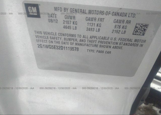 2G1WG5E32D1119578 2013 CHEVROLET IMPALA
