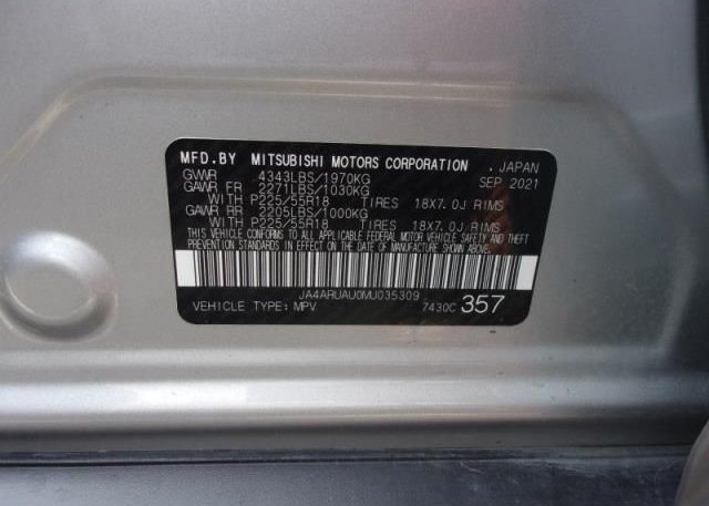2021 MITSUBISHI OUTLANDER SPORT(VIN: JA4ARUAU0MU035309