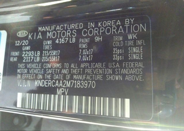 2021 KIA SELTOS(VIN: KNDERCAA2M7183970