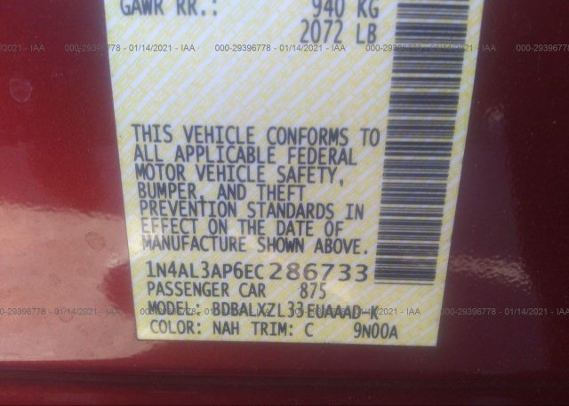 1N4AL3AP6EC286733 2014 NISSAN ALTIMA