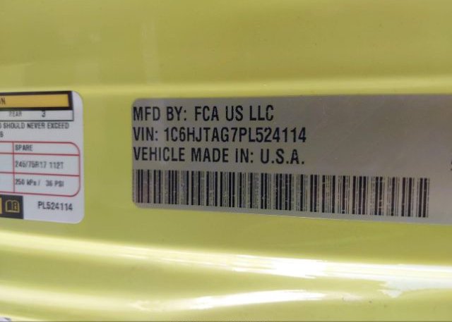 2023 JEEP GLADIATOR(VIN: 1C6HJTAG7PL524114