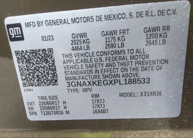 2023 CHEVROLET EQUINOX(VIN: 3GNAXKEGXPL188533