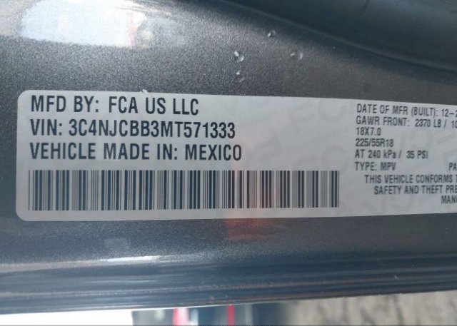 2021 JEEP COMPASS(VIN: 3C4NJCBB3MT571333