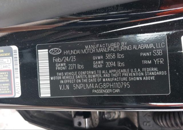 2023 HYUNDAI ELANTRA(VIN: 5NPLM4AG8PH110795