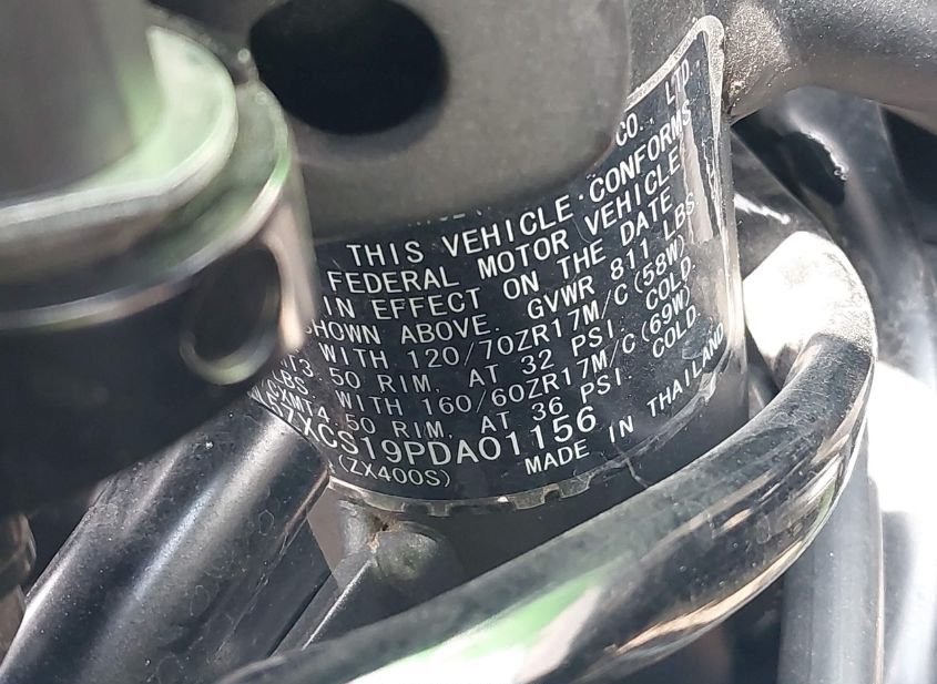Salvage 2023 KAWASAKI ZX400 S for Sale in GREENWOOD, NE