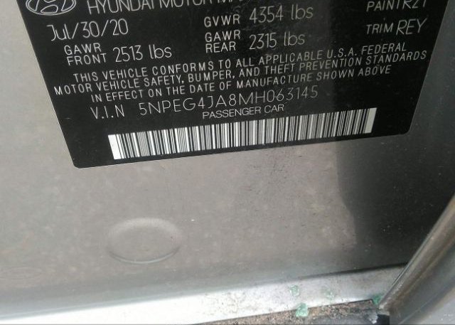 2021 HYUNDAI SONATA(VIN: 5NPEG4JA8MH063145
