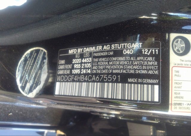 WDDGF4HB4CA675591 2012 MERCEDES-BENZ C-CLASS
