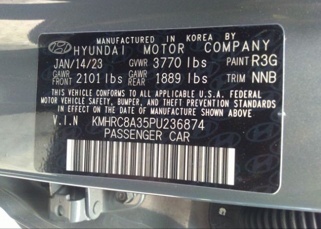 2023 HYUNDAI VENUE(VIN: KMHRC8A35PU236874