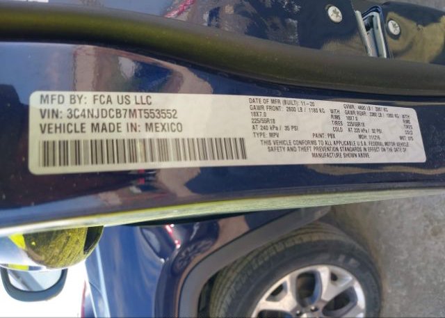 2021 JEEP COMPASS(VIN: 3C4NJDCB7MT553552