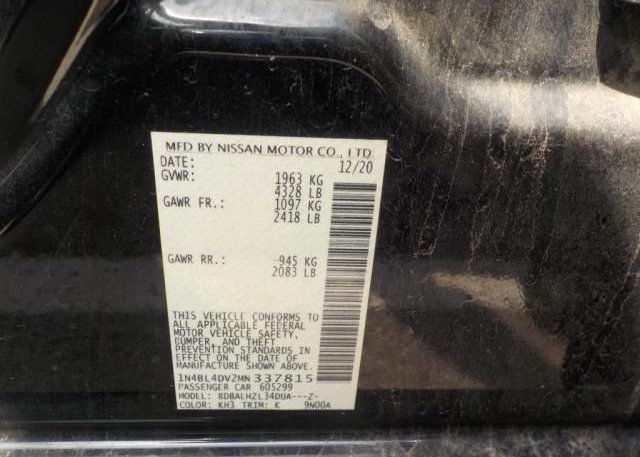 2021 NISSAN ALTIMA(VIN: 1N4BL4DV2MN337815