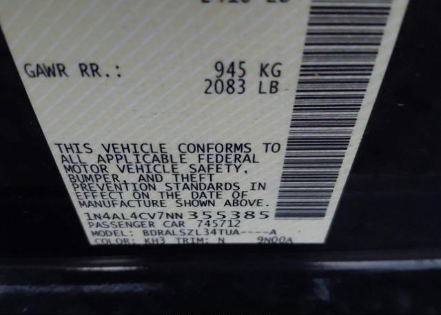 2022 NISSAN ALTIMA(VIN: 1N4AL4CV7NN355385