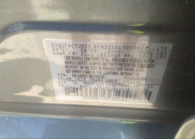 2021 NISSAN SENTRA(VIN: 3N1AB8CV1MY325761