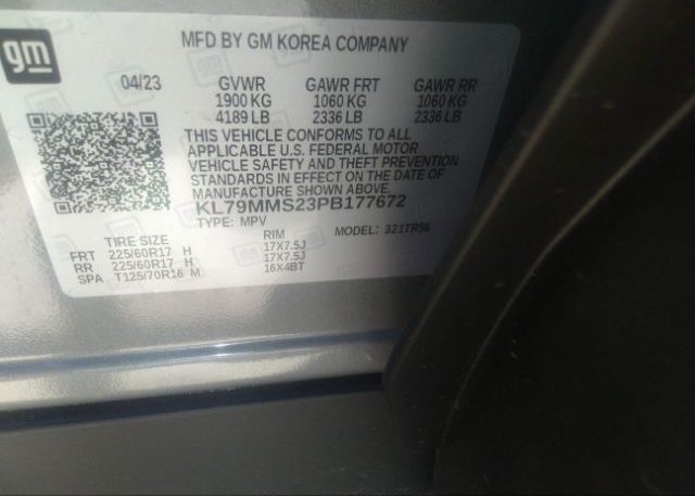 2023 CHEVROLET TRAILBLAZER(VIN: KL79MMS23PB177672