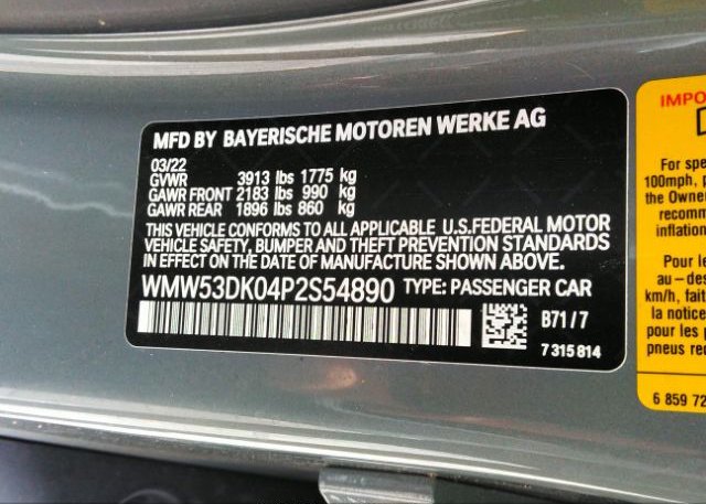 2023 MINI HARDTOP 4 DOOR(VIN: WMW53DK04P2S54890