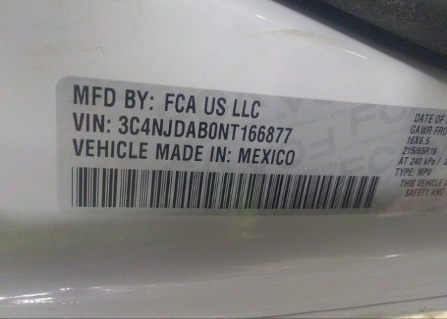 2022 JEEP COMPASS(VIN: 3C4NJDAB0NT166877