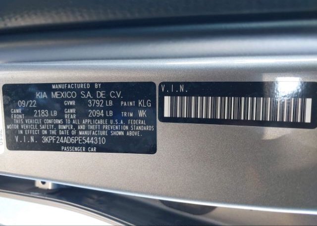 2023 KIA FORTE(VIN: 3KPF24AD6PE544310