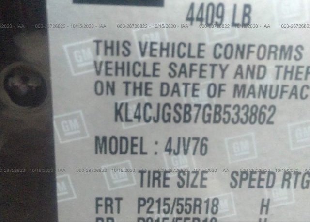 KL4CJGSB7GB533862 2016 BUICK ENCORE