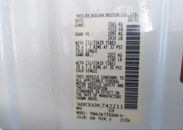 2023 NISSAN ROGUE(VIN: 5N1BT3CA3PC742211