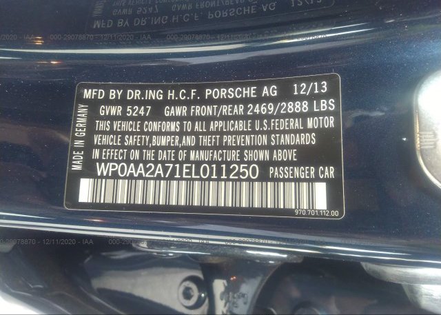 WP0AA2A71EL011250 2014 PORSCHE PANAMERA