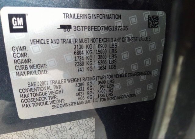 2021 GMC SIERRA 1500(VIN: 3GTP8FED7MG197305
