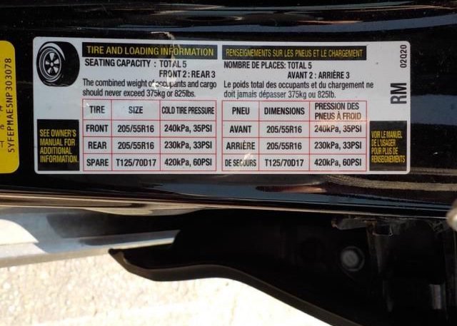 2022 TOYOTA COROLLA(VIN: 5YFEPMAE5NP303078