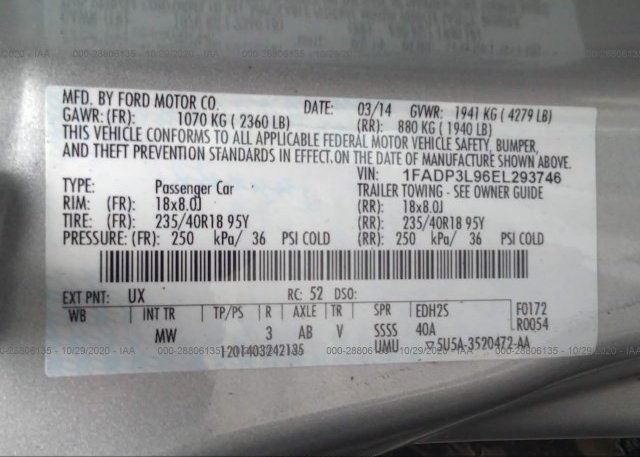 1FADP3L96EL293746 2014 FORD FOCUS