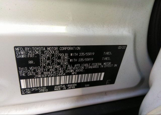 2023 TOYOTA RAV4 PRIME(VIN: JTMEB3FV0PD124454