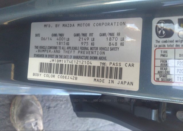 JM1BM1V74E1212104 2014 MAZDA MAZDA3