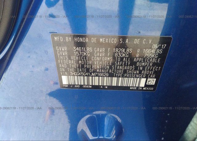 3HGGK5G41JM716629 2018 HONDA FIT