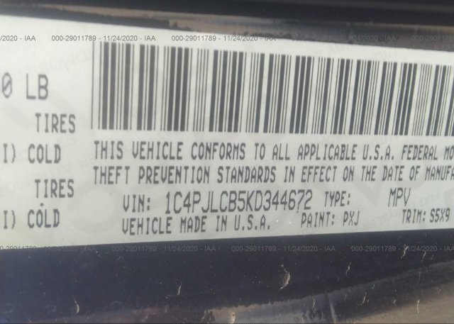 1C4PJLCB5KD344672 2019 JEEP CHEROKEE