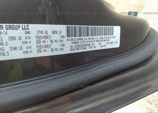 2C4RDGCG2FR587040 2015 DODGE GRAND CARAVAN