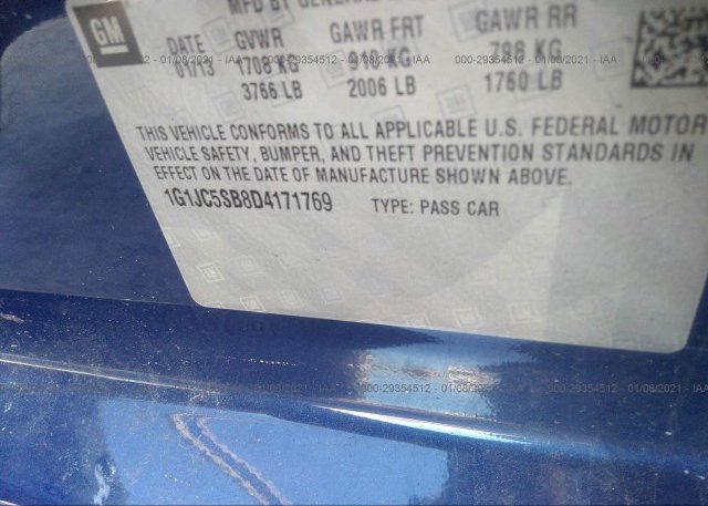 1G1JC5SB8D4171769 2013 CHEVROLET SONIC