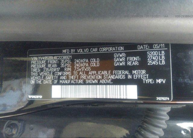 YV4952DL6C2238921 2012 VOLVO XC60