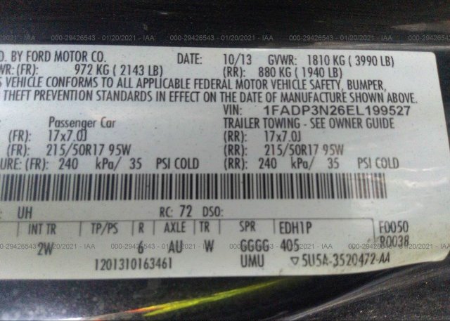 1FADP3N26EL199527 2014 FORD FOCUS