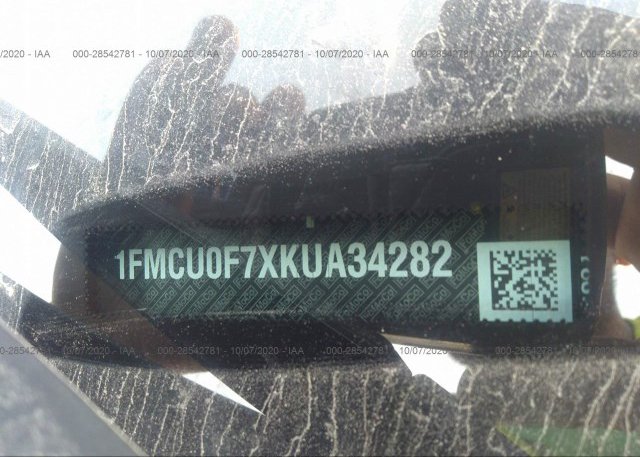 1FMCU0F7XKUA34282 2019 FORD ESCAPE